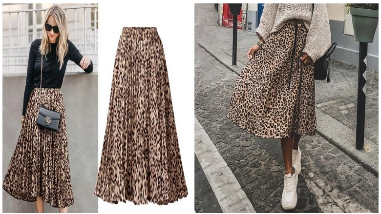 Женская леопардовая юбка