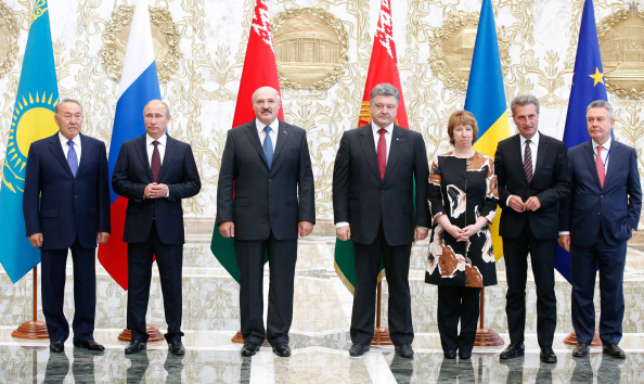 Зустріч представників ЄС, МС та України. Мінськ, 26 серпня 2014 року. Фото: Ukrainian Presidency/Mykola Lazarenko/Pool/Anadolu Agency/Getty Images