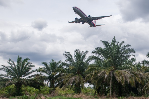 Один із літаків компанії Malaysia Airlines готується здійснити посадку в Міжнародному аеропорту Куала-Лумпур, 27 серпня 2014 року. Фото: MOHD RASFAN/AFP/Getty Images