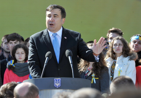Михаил Саакашвили во время выступления в Украине, 29 марта 2014 года. Фото: GENYA SAVILOV/AFP/Getty Images