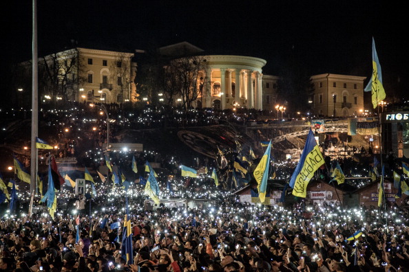 Виступ «Океану Ельзи» під час Революції Гідності на Майдані Незалежності, 14 грудня 2013 року. Фото: Victor Boyko/Getty Images