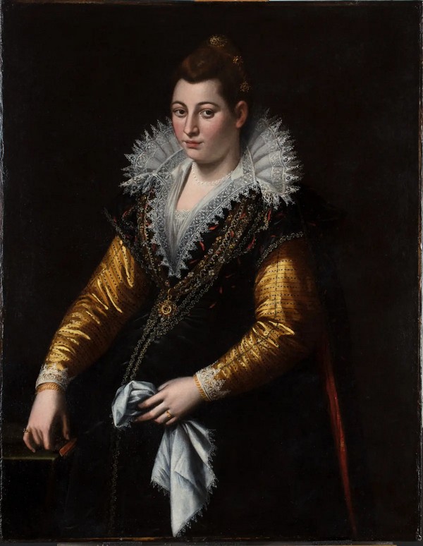 Портрет беременной женщины, возможно, автопортрет, около 1592–1604 гг., Лавиния Фонтана. Масло на холсте; 44 дюйма на 34 5/8 дюйма. (Public Domain)