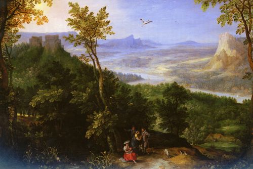 Ян Брейгель Старший (1568-1625). «Широкий пейзаж с людьми на лесистой тропинке». Изображение: Art Renewal Center, http://www.artrenewal.org