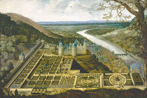 Так Гейдельбергский замковый сад должен был выглядеть раньше (картина Жака Фукье 1620 г.), если бы он был когда-либо закончен. Фото: фонд Hortus Palatinus