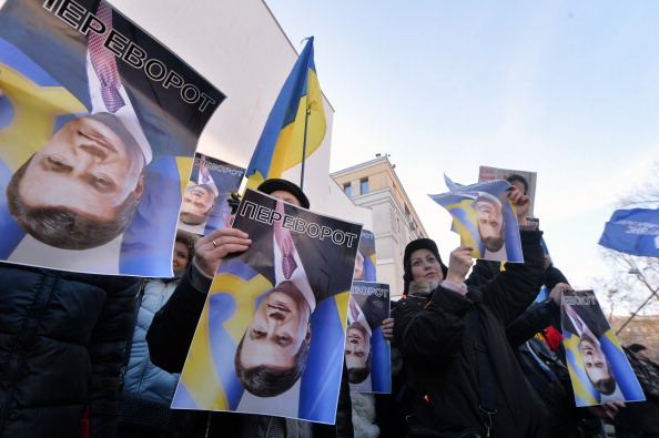 Протест за відставку президента України, Київ, 26 грудня 2013 року. Фото: SERGEI SUPINSKY/AFP/Getty Images