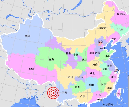 Землетрясение силой 4,8 балла произошло в китайской провинции Юньнань. 1 февраля 2011 год