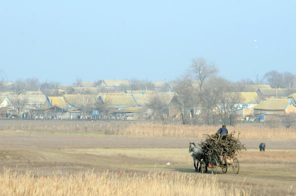 Мужчина ведет повозку в селе в 100 км от Одессы. Фото: SERGEI SUPINSKY/AFP/Getty Images