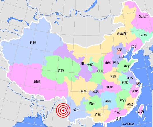 Землетрус силою 4,8 бала стався у китайській провінції Юньнань. 1 лютого 2011 р.