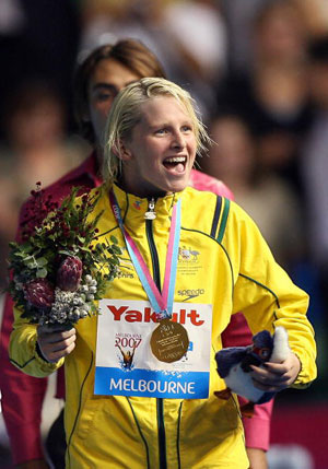 Перше місце з рекордом чемпіонату світу 1:05.72 виборола австралійка Лейзел Джонс. Фото: Ezra Shaw/Getty Images