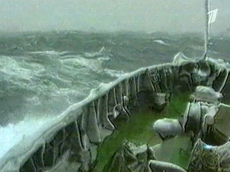 Пропавшее в Белом море судно «Капитан Кузнецов» нашли в эпицентре шторма. Фото: 1tv.ru