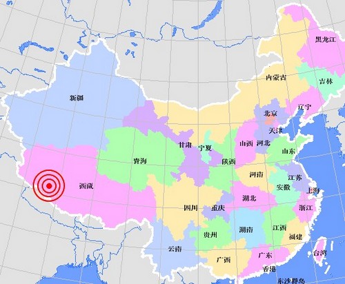 На западе Тибета произошло землетрясение силой 5,7 балла