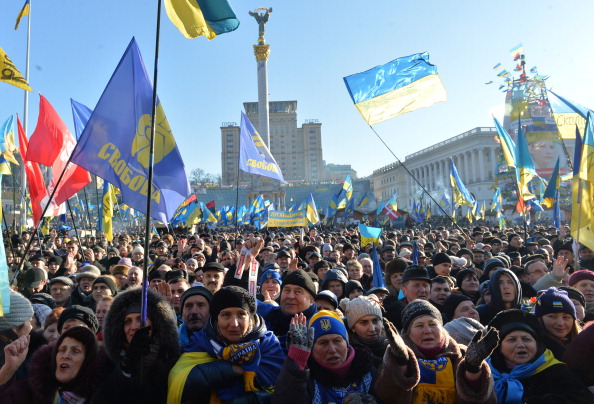 Учасники Євромайдану, 22 грудня 2013 року. Фото: SERGEI SUPINSKY/AFP/Getty Images