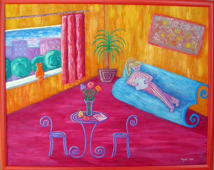 'Планета Інгула. Кімната для відпочинку'. 2006. Картон.Олія. 52Х64
