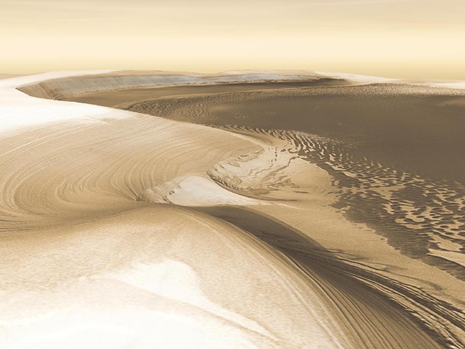 Холодная и пустынная среда на поверхности Марса. Фото: NASA