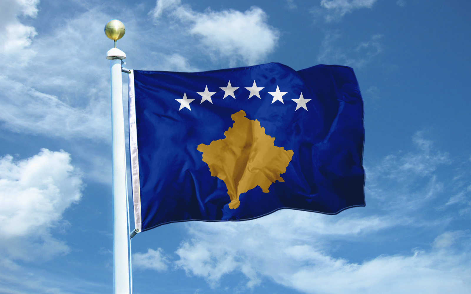 Прапор самопроголошеної держави Косово. Ілюстрація: Надія Несвіт/EpochTimes.com.ua