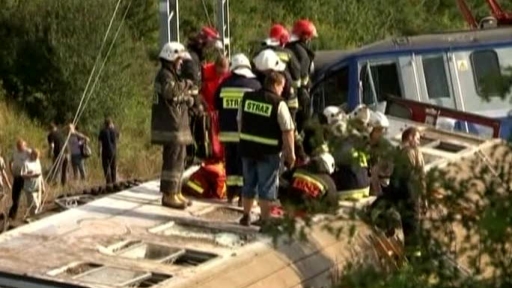 В Польше сошел с рельсов пассажирский поезд «Варшава—Катовице» в районе станции Бабы 12 августа вечером. Фото: gbctv.us