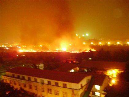 Пожежа на текстильному заводі в м. Шицзячжуан трапилася за день до прибуття Естафети олімпійського вогню. Фото з epochtimes.com