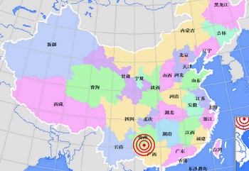 Землетрясение силой 4,0 балла произошло в провинции Гучжоу 26 декабря 2008 г.