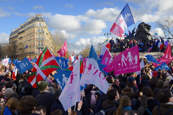 Прихильники руху проти одностатевих шлюбів на вулицях Парижа, 2 лютого 2014 р. Фото: ERIC FEFERBERG/AFP/Getty Images