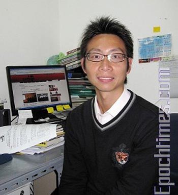 Координатор проекта 'Операции по контролю неблагополучных предприятий', огранизованного преподавателями и студентами Гонконгского университета, Хэ Цзюньцзе. Фото: Ли Чжэн/The Epoch Times