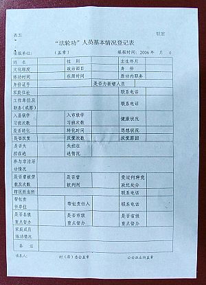 Таблиця, частина секретного документа «Офісу 610» м. Таншань. Фото: Велика Епоха
