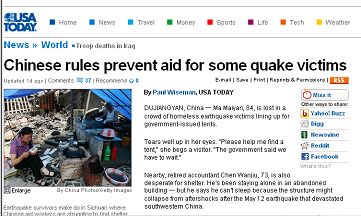 На сайті USA Today опублікована стаття про те, що без місцевої прописки жителям постраждалих районів не видають намети та іншу гуманітарну допомогу.