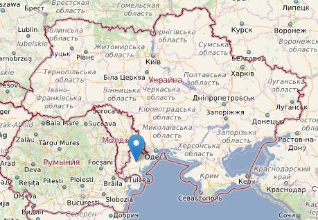 Місто Арциз на карті України. Ілюстрація: openstreetmap.ru