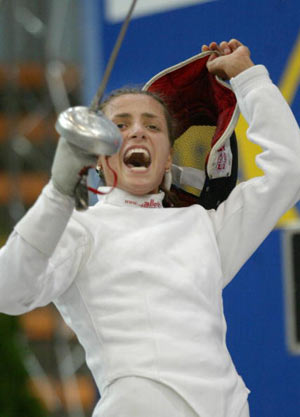 Украинская спортсменка Яна Шемякина. Фото: ATTILA KISBENEDEK/AFP/Getty Images