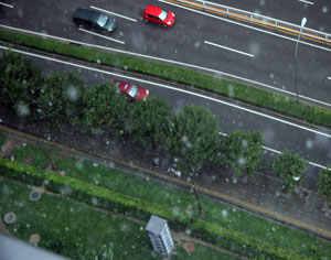 В три часа дня 6 августа, в районе Хайдянь в Пекине пошел «летний июльский снег». Фото: Великая Эпоха