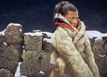 «Падающий снег», картина Фань Иминя, завоевавшая Серебряный приз в Конкурсе картин китайской иллюстрации, проводимого NTD. Фото с сайта minghui.ca