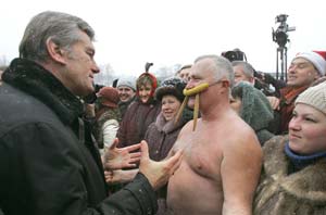Виктор Ющенко принял участие в праздновании Водокрещения. Фото: http://www.president.gov.ua