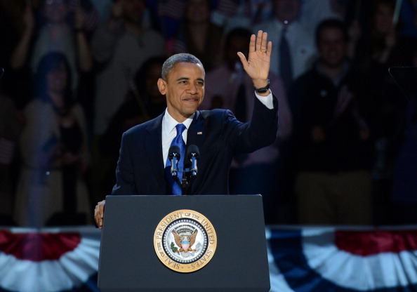 Виступ Барака Обами після перемоги на президентських виборах. Фото: SAUL LOEB/AFP/Getty Images