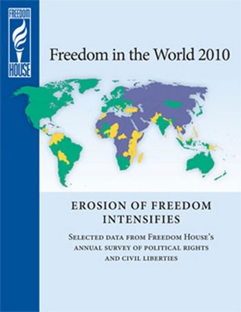 По 7-бальной шкале в области политических свобод организация Freedom House поставила Китаю самую худшую оценку – 7 баллов.