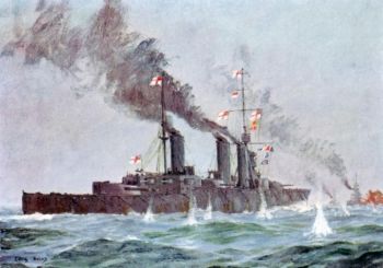 Ілюстрація англійського військового крейсера «Лев» під час битви в Ютландії. Три британських військових корабля часів Першої світової війни були нещодавно знайдені біля узбережжя естонського острова Сааремаа. Фото: Photos.com