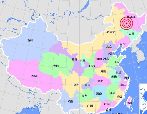 В провинции Хэйлунцзян 10 мая произошло землетрясение силой 4,5 балла