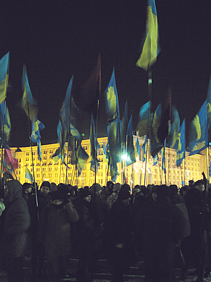 На митинге собралось до полтысячи сторонников 'Свободы'. Фото: Алина Маслакова/The Epoch Times Украина
