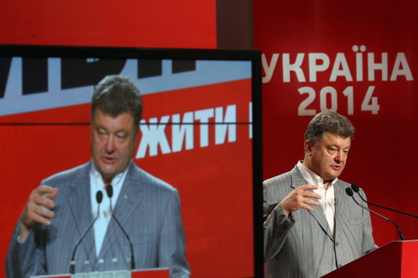 Петро Порошенко під час прес-конференції журналістам у своєму штабі, 26 травня 2014 року. Фото: Dan Kitwood/Getty Images