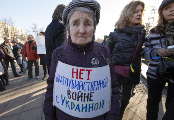 Під час антивоєнного мітингу в Москві 10 березня 2014 ., Росія. Фото: Sasha Mordovets/Getty Images