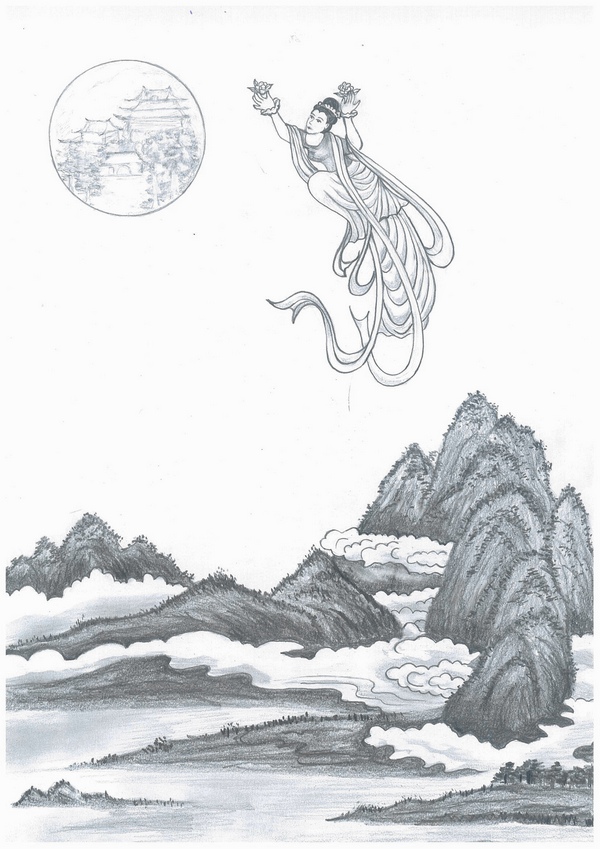 Богиня Місяця Чан'Е. Ілюстрація: Юань Фан / Велика Епоха