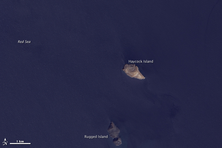 Знімок частини морської поверхні до формування острову. Фото: earthobservatory.nasa.gov