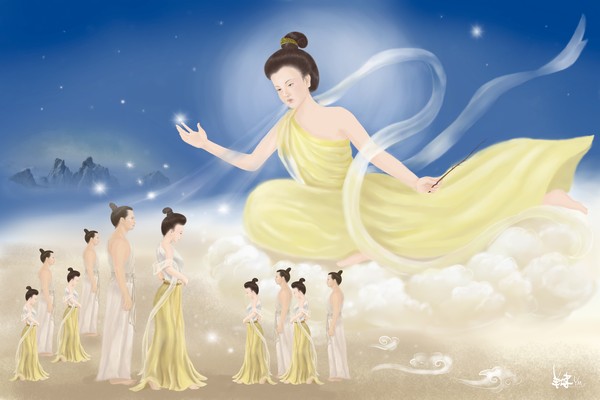 Богиня Нюй Ва, яка створила людину. Ілюстрація: С. М. Янг/The Epoch Times