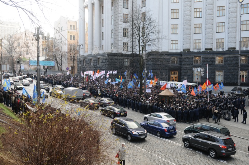 Фото з попереднього мітингу чорнобильців під Кабміном. Фото: Велика Епоха