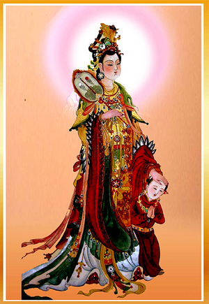 Бодисатва Авалокитешвара со своим юным слугой. Фото: Zhengjian.org