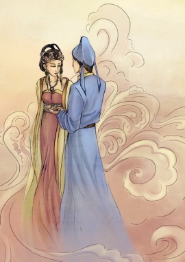 Весілля вченого Лю І і принцеси драконів. Ілюстрація: Shaoshao Chen/The Epoch Times
