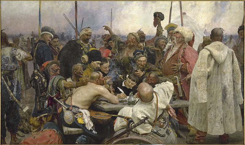Картина И. Репина: Казаки пишут ответ турецкому султану. Иван Сирко также присутствует на картине