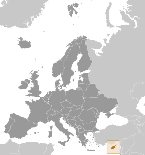 Кипр на карте Европы. На острове сняли ограничения для иностранных банков. Иллюстрация: CIA World Factbook