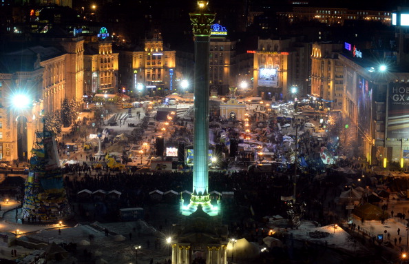 Вид сверху на Майдан Независимости, 10 декабря 2013 г. Фото: VASILY MAXIMOV/AFP/Getty Images