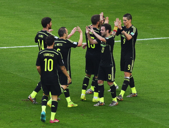 Игроки сборной Испании на ЧМ-2014 в Бразилии. Фото: David Ramos/Getty Images
