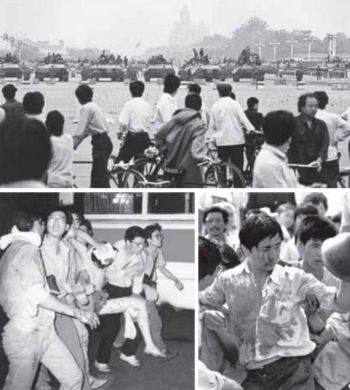 Расправа над студентами на площади Тяньаньмэнь. Пекин. 4 июня 1989 года. Фото: Boxun.com