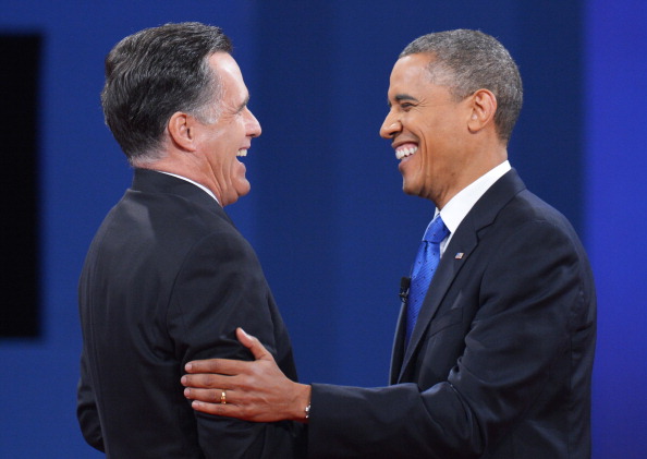 Митт Ромни и Барак Обама 22 октября во время дебатов. Фото: MANDEL NGAN/AFP/Getty Images
